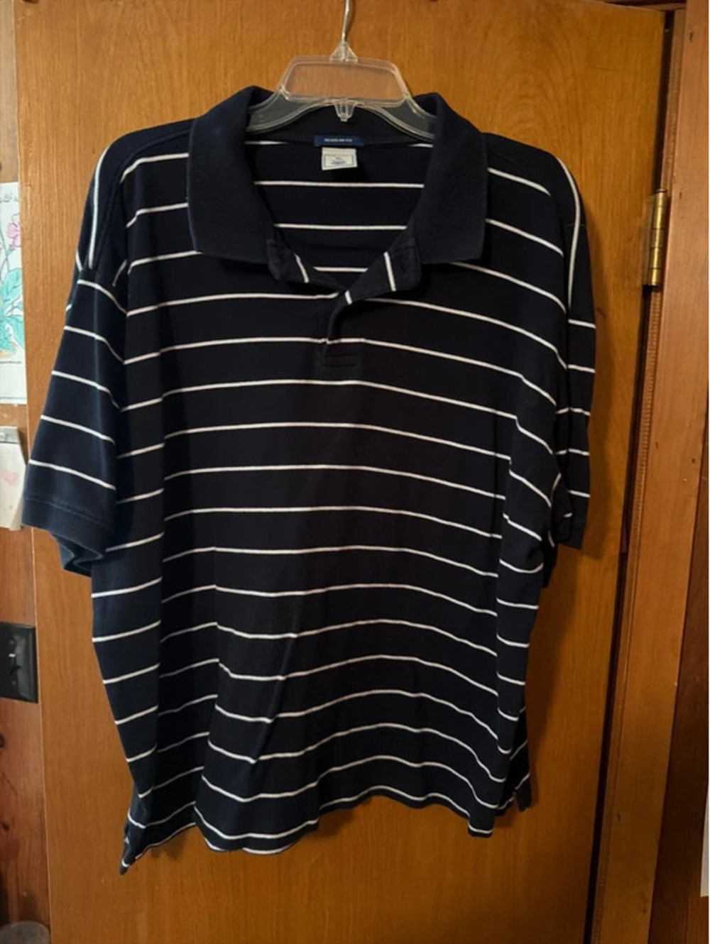 Old Navy Men’s XL Regular Fit Navy Blue Striped Polo Shirt